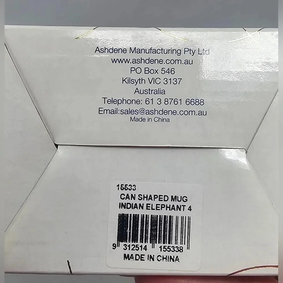 Ashdene Australia Indian Elephant Bone China Mug NIB Elephant Lover 🩷🖤 - Picture 5 of 11